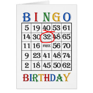 32º Cartão Bingo de Aniversário
