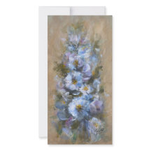 322 floral azul 4 x 8" cartão