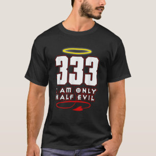 333 Camisa Engraçada Half Mau Angel Devil Tshirt