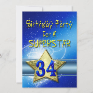 34º Convite de aniversário para uma Superstar.