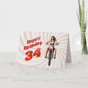34.º Cartão de aniversário com moto