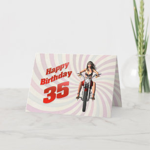 35º Cartão de aniversário com moto