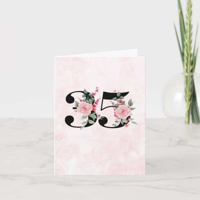 35º Cartão de Saudação de Aniversário - Idade Flor (Frente)