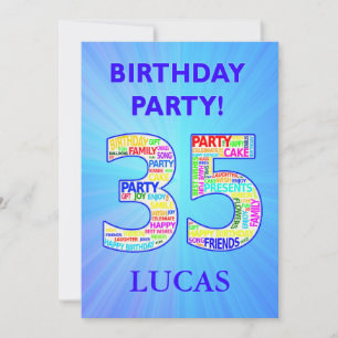 35º Convite de aniversário Adicionar um Nome