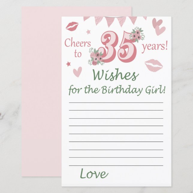 35. º aniversário Deseja a aniversariante (Frente/Verso)