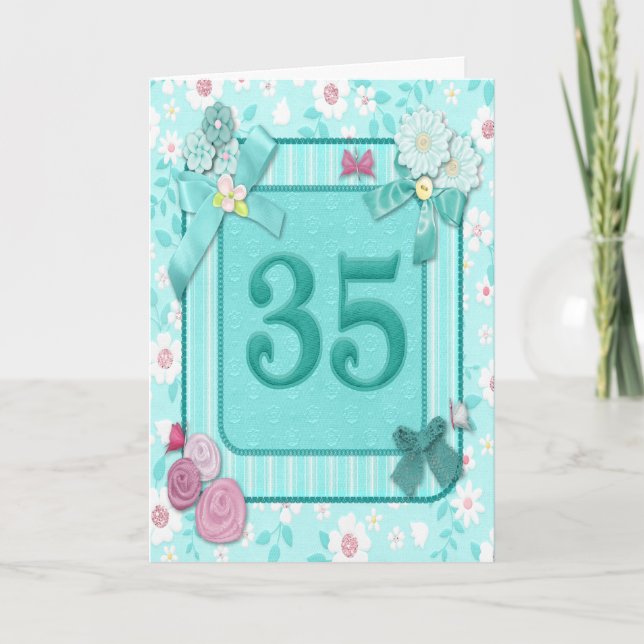 35.o cartão de aniversário com flores (Frente)