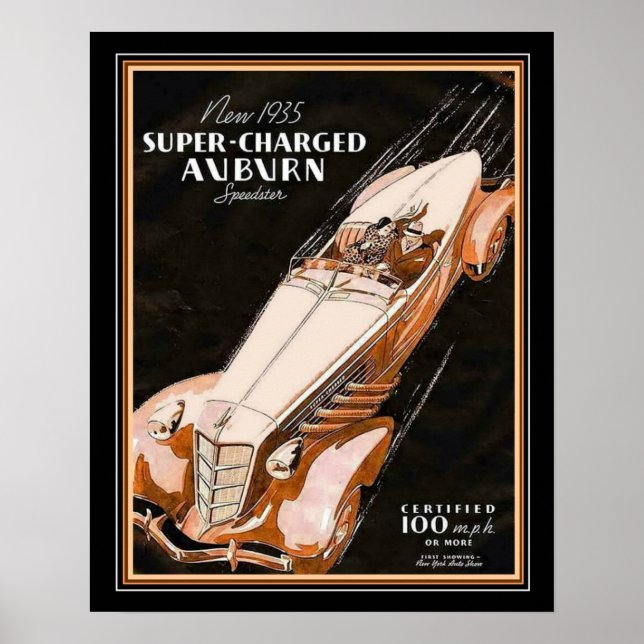 '35 Poster de Anúncio Auburn Boat Tail (Frente)