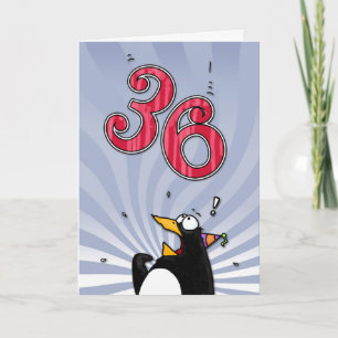 36.º Aniversário - Cartão Surpresa de Pinguim