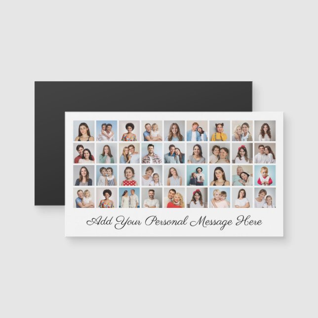 36 Colagem de Fotos Adicione Seu Cartão Magnético  (Frente/Verso)