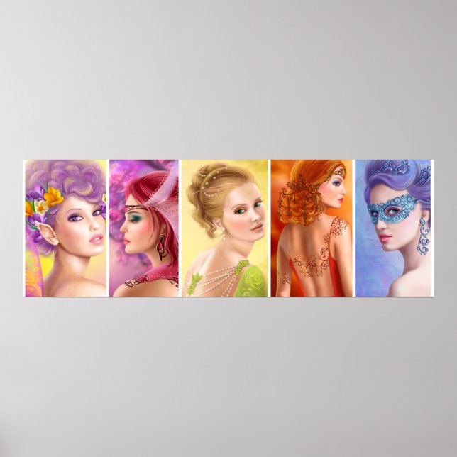 36" x 12", Value Poster Paper (Matte) Woman fairy (Frente)