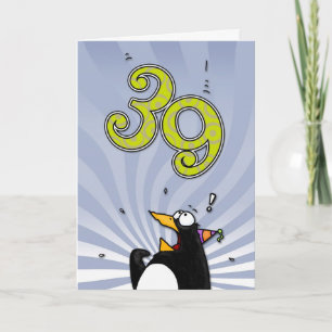 39.º Aniversário - Cartão Surpresa de Pinguim