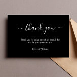 3,5"x5" Obrigado Aniversário Obrigado Cartão Nota<br><div class="desc">Um design preto e branco minimalista elegantemente simples para obrigado a sua família e amigos. Inclua uma foto no verso,  se desejar. Perfeito para qualquer ocasião desde casamentos a funerais.</div>