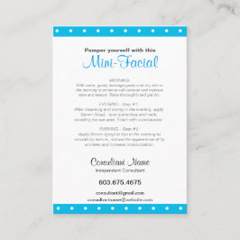 3,5" x 2,5" - cartão de instrução Mini-Facial