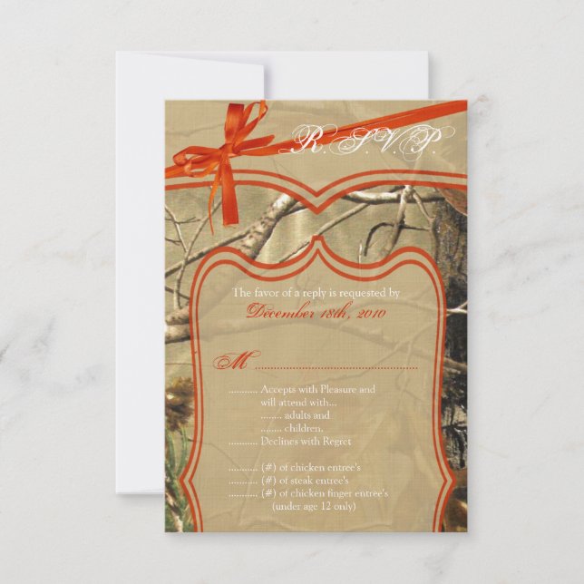 3.5x5 Cartão R.S.V.P. Caça de Casamento Cam (Frente)