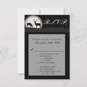 3,5x5 Cartão R.S.V.P. Hunters Moon Deer Buck Doe
