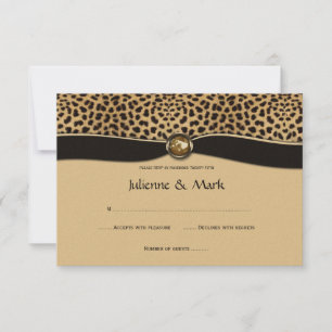 3.5x5 Impressão de Leopardo FAUX Fita Jóia RSVP
