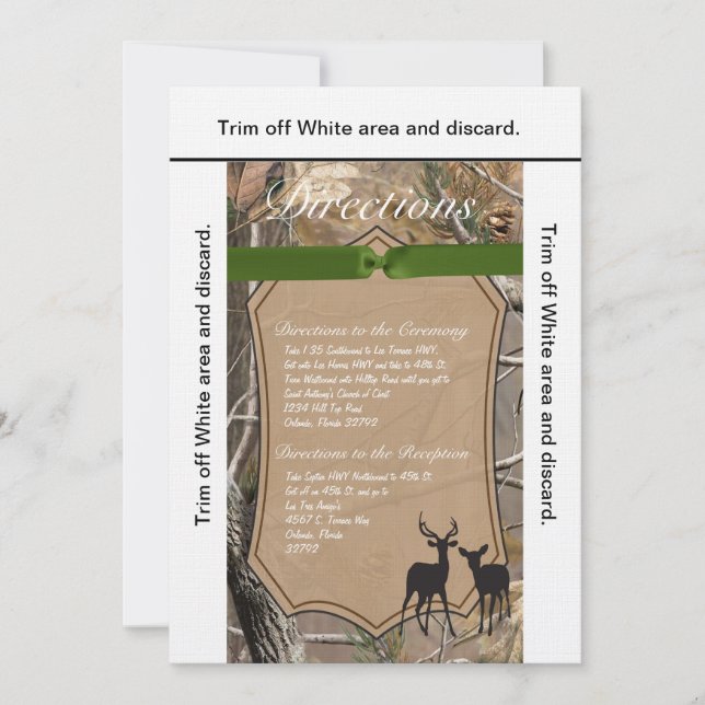 3,5x6 Direções Caçadores de Cartão Camo Camoflauge (Frente)