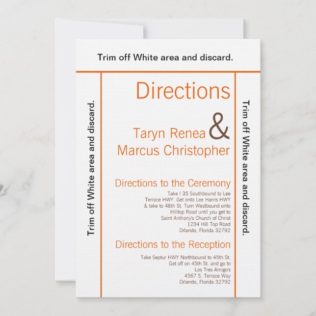 3,5x6 Direções Cartão Brown Oran Chevro (Frente)