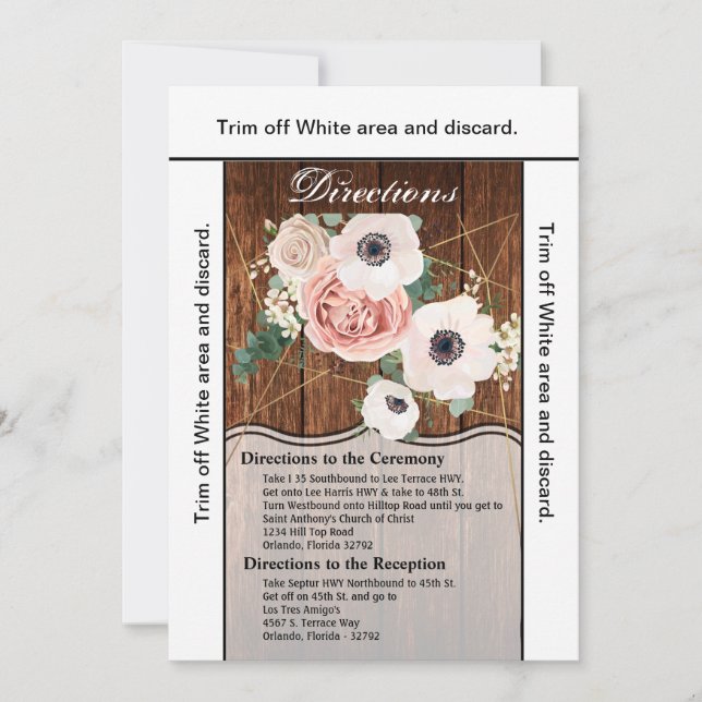 3.5x6 Direções Cartão Geométrico Madeira de celeir (Frente)