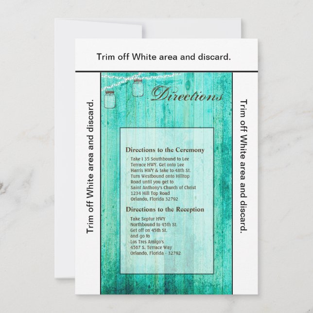 3,5x6 Direções Cartão Mason Jar String Luzes Madei (Frente)