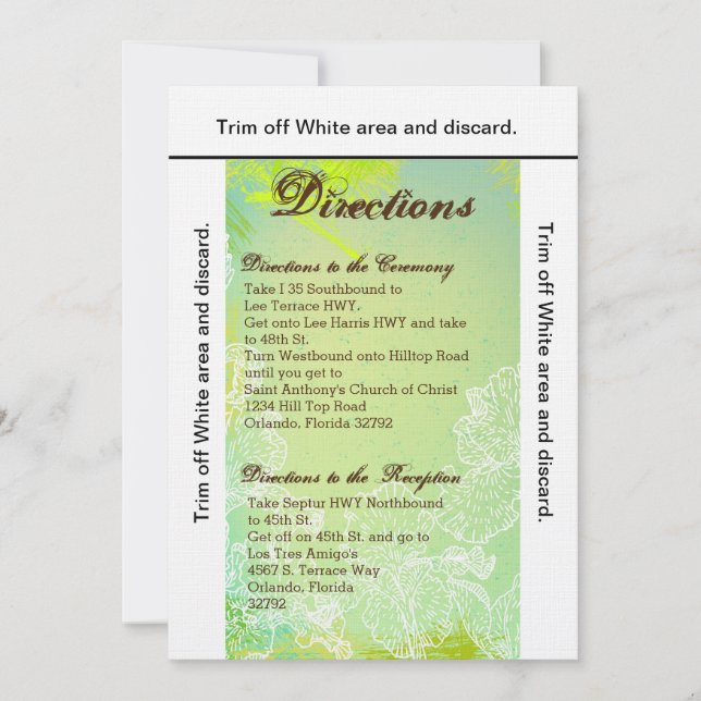 3,5x6 Direções Cartão Primavera Hibiscus Flor Hawa (Frente)