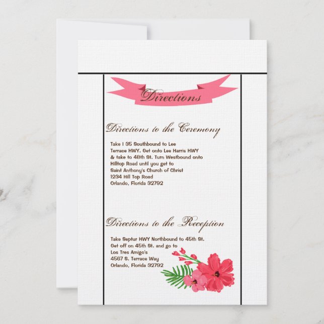 3,5x6 Direções Cartão Primavera Hibiscus Flor Hawa (Frente)