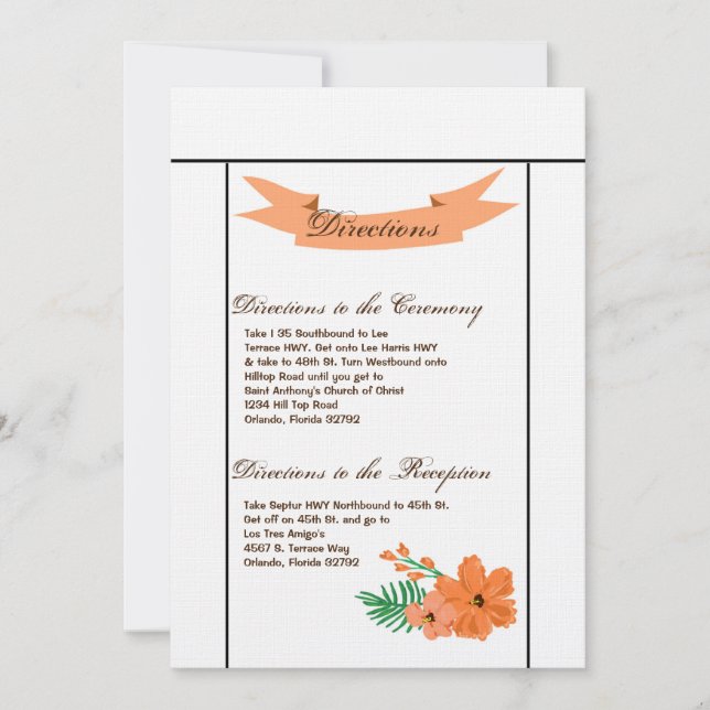 3,5x6 Direções Cartão Primavera Hibiscus Flor Hawa (Frente)