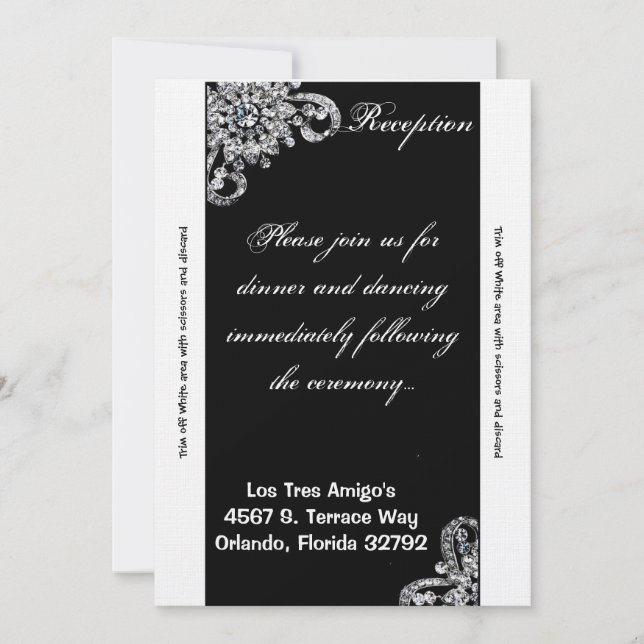 3,5x7 Cartão de recepção com colar de joias de los (Frente)