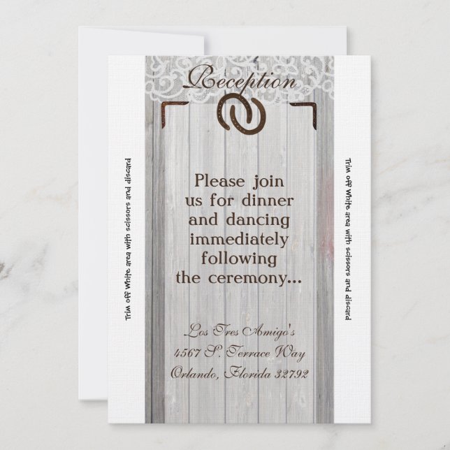 3.5x7 Cartão de Recepção Ferraduras de Cavalo em M (Frente)