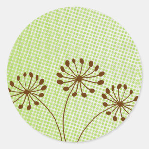 3 Adesivos de Flor de Outono Dente-de-Leão Marrom