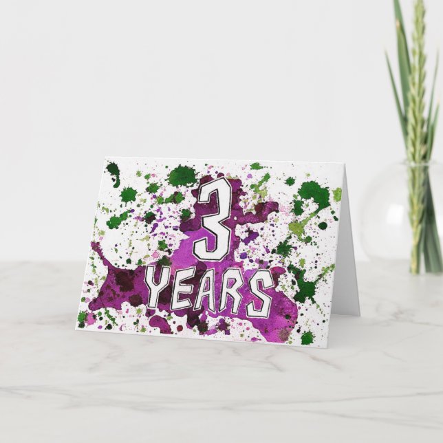 3 anos de Sobriety Birthday / Cartão de aniversári (Frente)