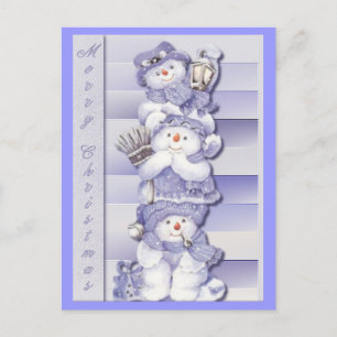 3 Bonecos de Neve - Cartão Postal