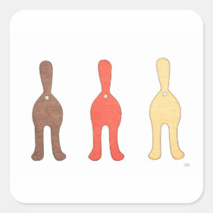 3 Bumbuns de Cat nº 1 Adesivo Quadrado