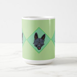 3 Caneca de diamante verde German shepherd preta