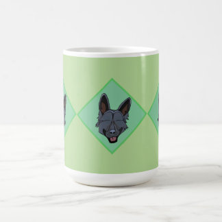 3 Caneca de diamante verde German shepherd preta