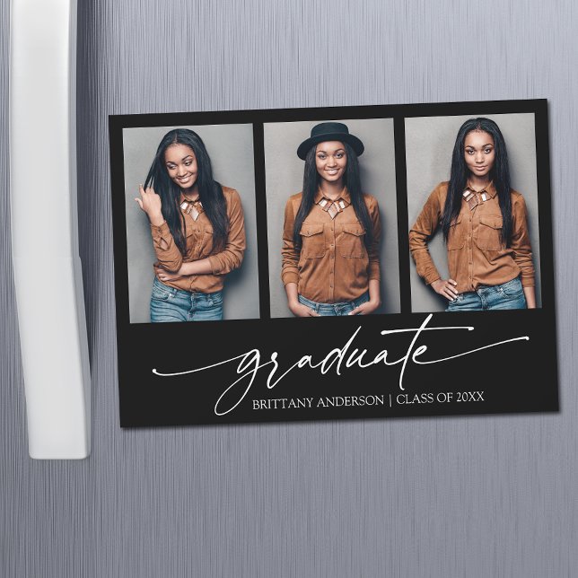 3 Cartão de Magneta de Graduação de Tinta Fotográf (Customize to change your personalized text size or text style.)