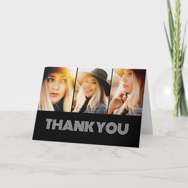 3 Cartões de agradecimentos de Graduação de Colage (Frente)