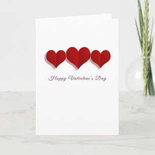 3 Cartões de Dia dos Namorados Paper Hearts