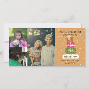 3 Cartões de natal de Nome Personalizado de Colage