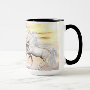 3 cavalos árabes caneca da campainha de 15 onças