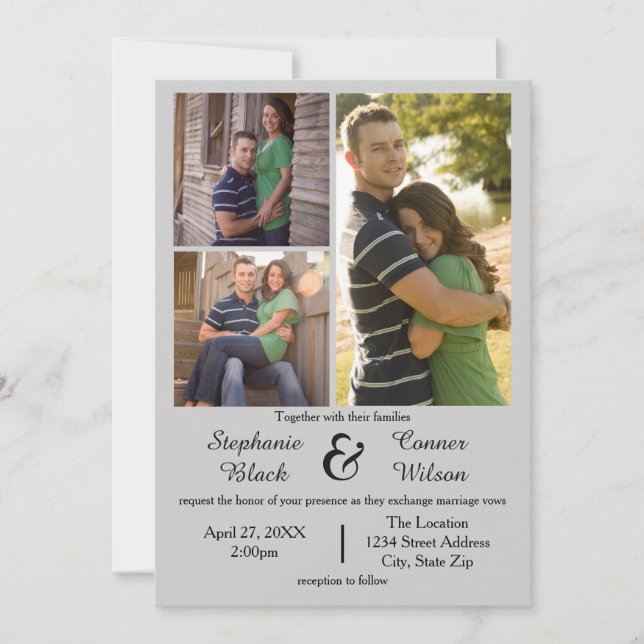 3 Cinzas - Convite para Casamento (Frente)