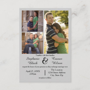 3 Cinzas - Convite para Casamento 3x5