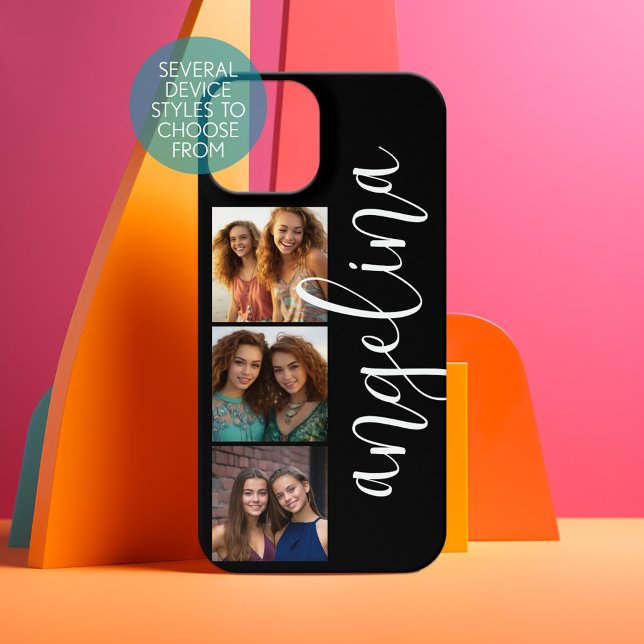 3 Colagem de Fotografias PODE EDITAR COR de fundo (Personalized Phone Case - Choose Your Device and Customize the Design)