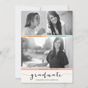 3 Convite para Graduação de Linha do Tempo de Foto