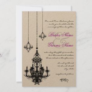 3 Convites para Casamento de Chandeliers Negros