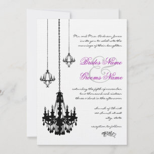 3 Convites para Casamento de Chandeliers Negros