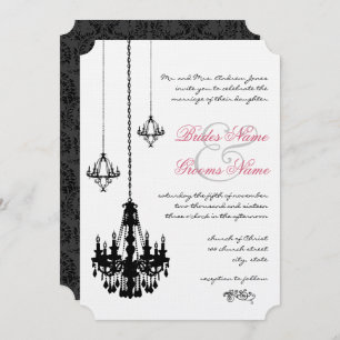 3 Convites para Casamento de Chandeliers Negros