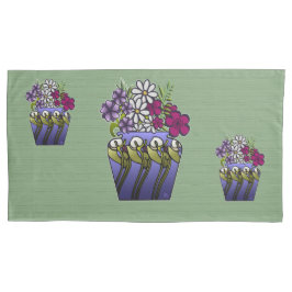 3 Craftsman Lily Vases on Sage Green