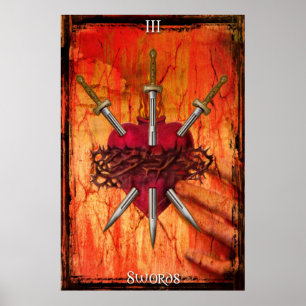 3 de Swords Tarot Impressão
