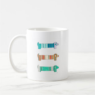 3 Estudo de cor Dachshund nº 1 na caneca de café